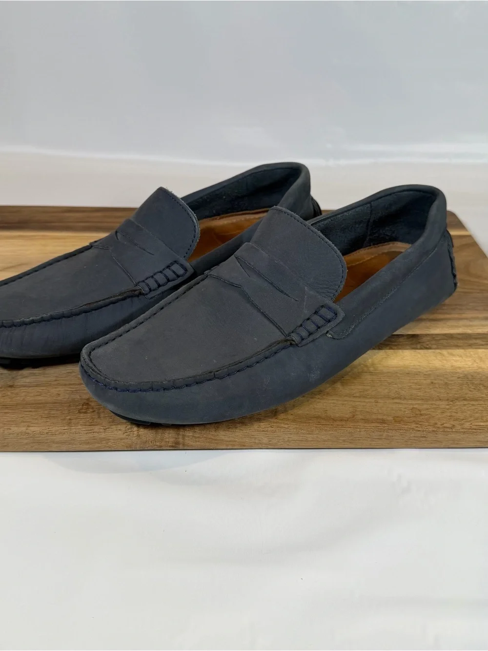Nordstrom Men's Navy Penny Loafers Driving Shoes size 9 M